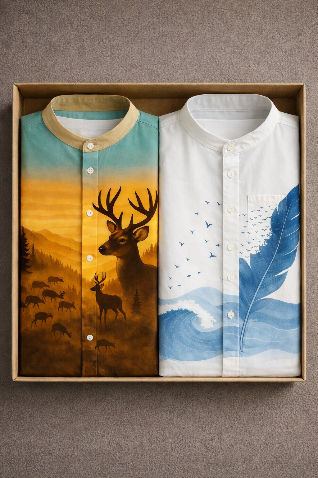 Alexify- Men’s Cotton Designer Shirt -Pack of 2
